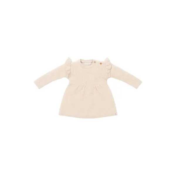 Little Dutch Jurk Gebreid Lange Mouw Ruches Sand 56